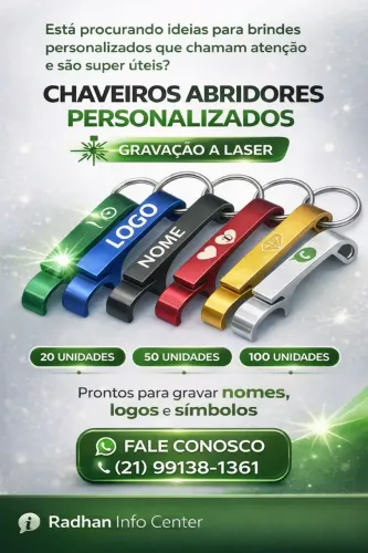 Chaveiros personalizados a laser