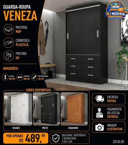 Guarda roupa Veneza 2 portas