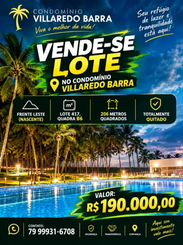 Vendo Leste Lote villaredo Barra