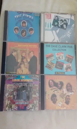 Lovin' Spoonful, Dave Clark 5, Kinks, Them, Turtles e Herman Hermits - 6 CDs Importados