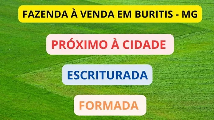 Fazenda buritis MG proximo a cidade escriturada formada muita água 