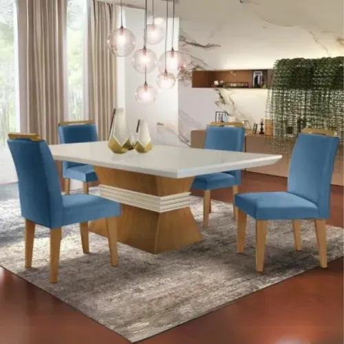 MESA 4 CADEIRAS MARA DECOR VIDRO TEMPERADO 4mm!!! T1725t6