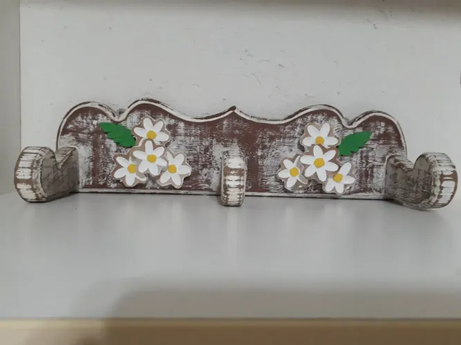 Cabide de Parede Decorativo com Flores
