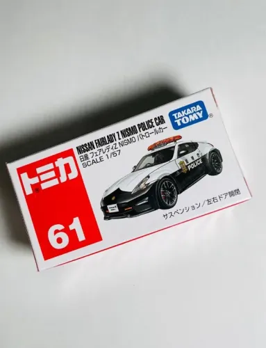 Tomica Takara Tomy #61 Nissan Fairlady Z Nismo Police Car Escala 1:57 p/ fãs de hot wheels