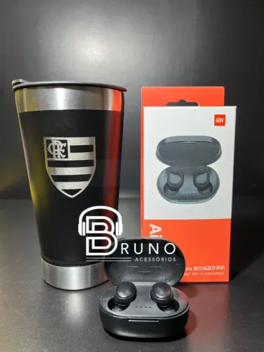 Kit Pais Copo Térmico C/ Fone Redmi bluetooth