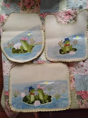 Conjunto de banheiro pintado a mão