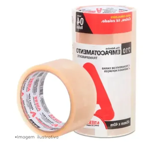 Kit Fita Adesiva Embalagem Transparente - 45mm X 40m ( 4 PEÇAS )