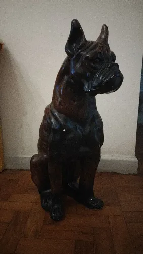 Cachorro em gesso - decoração 