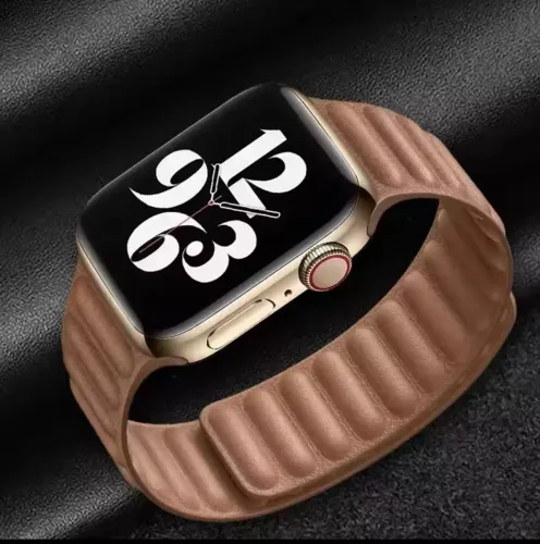 Pulseira de Couro magnética para Apple Watch 42 a 46mm