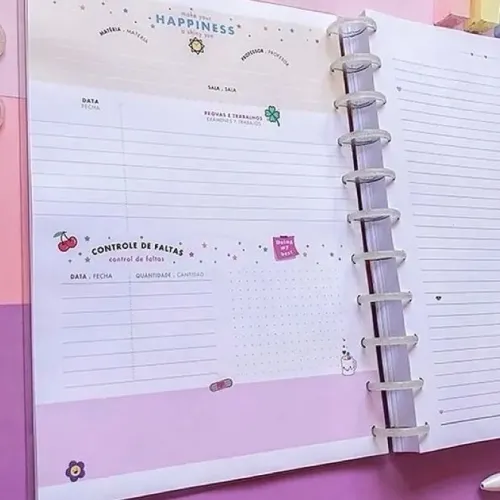 Caderno de disco Tilibra 10 matéria 160 folhas.