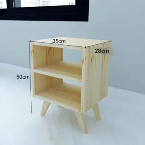 Mesa de Canto/Aparador de Madeira Pinus - 35x28x50cm