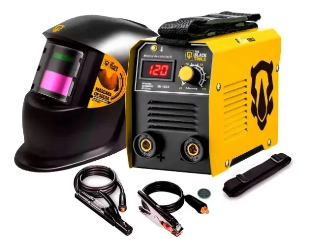 Conjunto para Soldar com Máquina Solda 120/A 220/V + Máscara Automática Recarregável