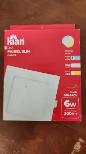 Luminaria led embutir quadrada slim 6w