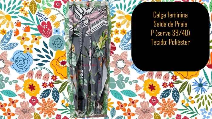 calça feminina saída de praia p (serve 38/40)