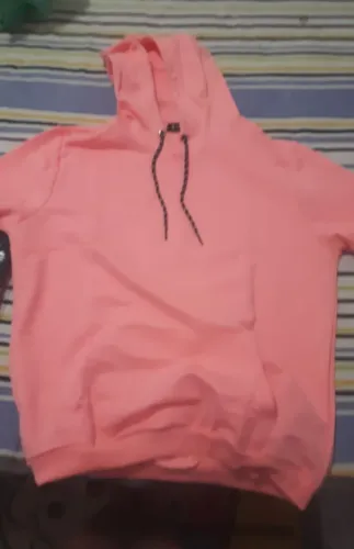 Blusa de Moletom Rosa neon canguru 