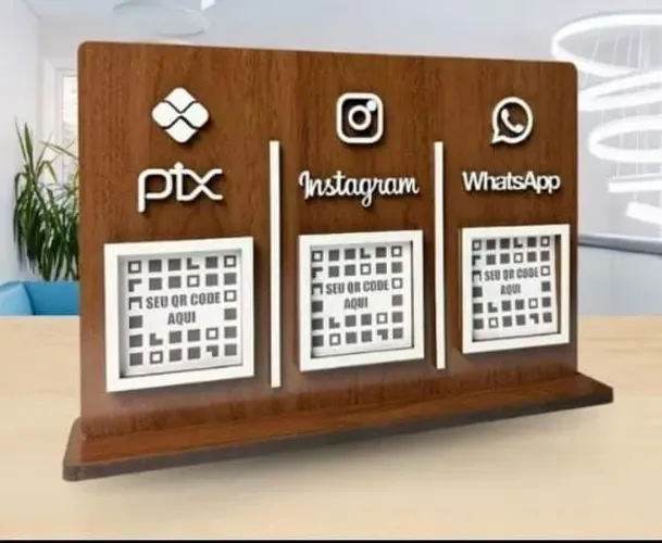 Placa QR Codes para Pagamentos pix WhatsApp e Instagram
