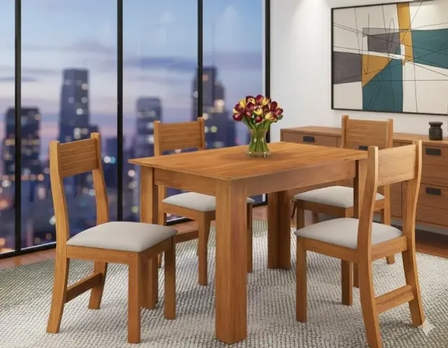 (PAGA SOMENTE NA ENTREGA) Mesa de Jantar Palace com Cadeiras Brisa Bronze