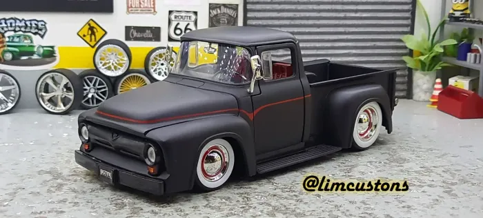 Jada toys 1:24 - Pickup Ford F100- Preto fosco