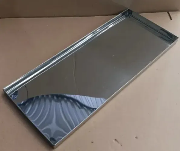 Bandeja em Aço Inox Para Estufas Freezer Expositores 50x20x2cm Padaria Açougue Salgados