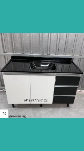 Pia 3 gavetas com Tampo - Entregamos Montada