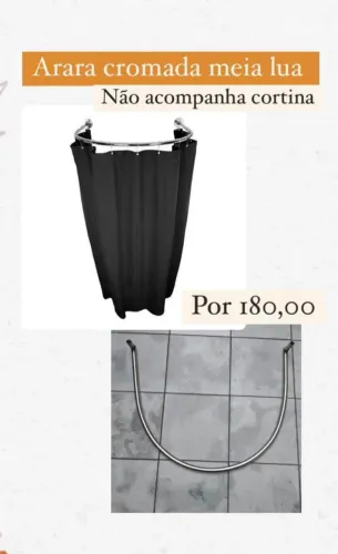 Arara Provador cromada meia lua 