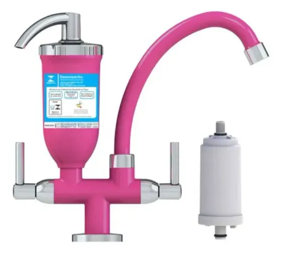 Torneira Abs Filtro cozinha rosa de bancada com 1 vela de reserva.