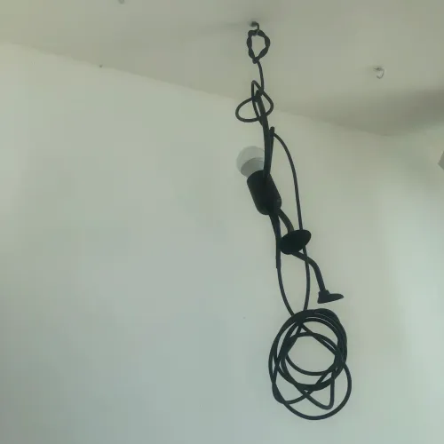 Luminária Pendente boneco Preto, Teto Suspenso