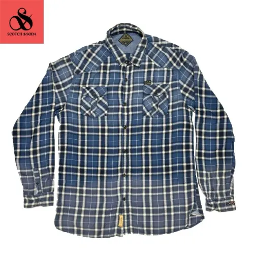 scotch & soda - camisa flanela level, xadrez, importada