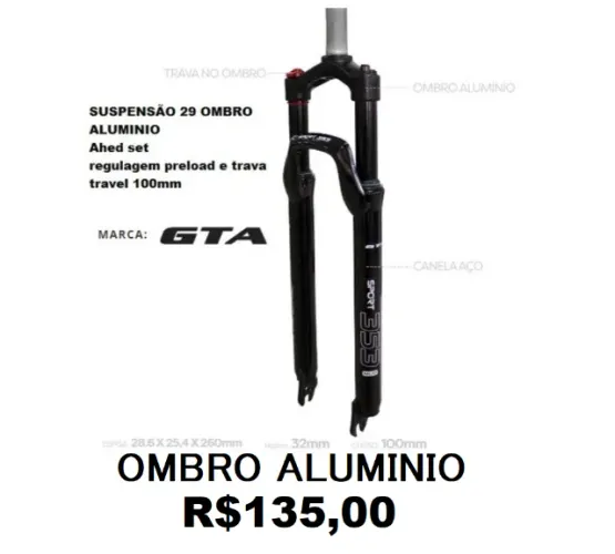 Suspensão 29 bike trava gta promoção