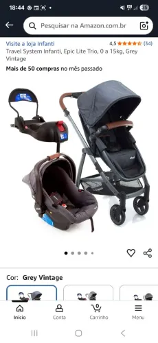 Carrinho de bebe e bebê conforto com isofix