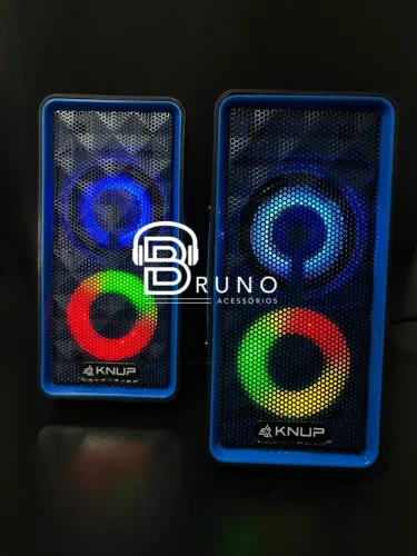 Caixa de Som 2.0 RGB com LED para Computador