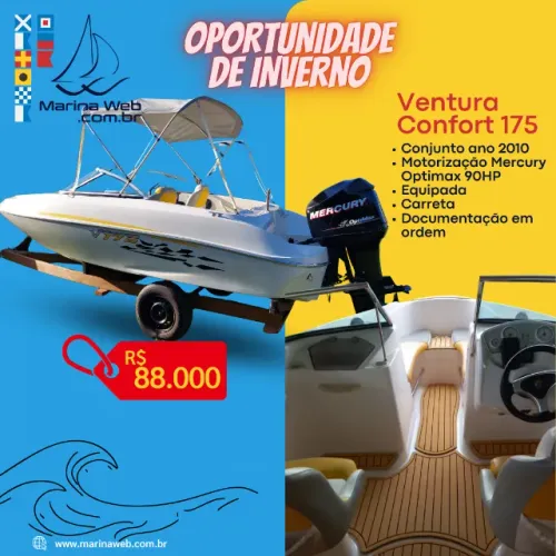 Ventura 175 Confort + Mercury Optimax 90hp - Diversão garantida 