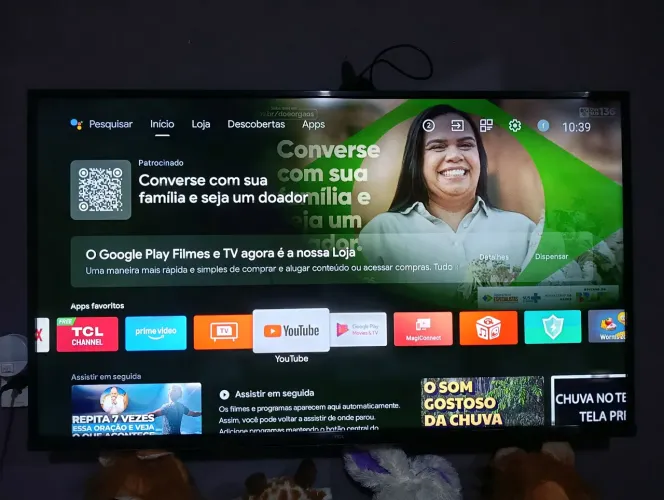 Vendo tv Android com comando de voz 43 polegadas TCL com nota fiscal