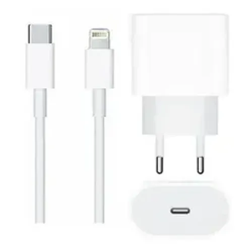 Carregador Iphone Turbo 20W Completo com Fonte + Cabo Lightning Usb-C