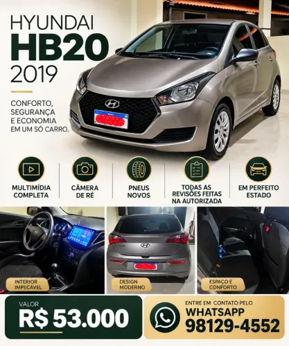Hyundai HB20 Unique 1.0 Flex 12V Mec. 2019