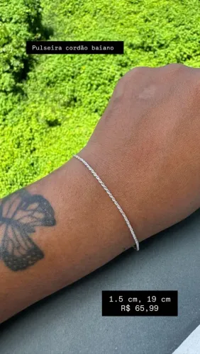 Pulseira de prata 925, cordão baiano, pronta entrega em até 6 horas