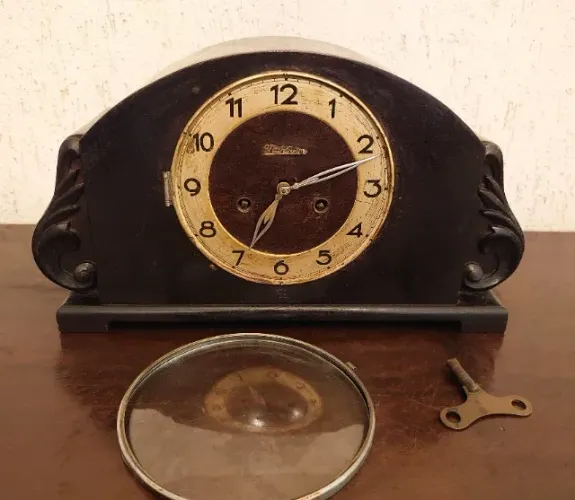Relógio Antigo De Mesa Muhlheim Alemão Muito Raro