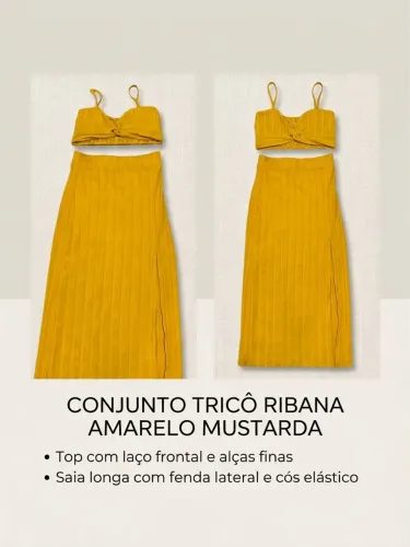 Conjunto tricô amarelo 