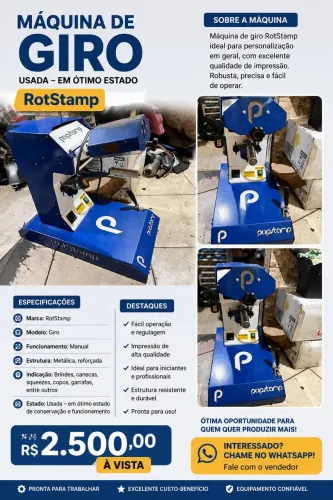 OPORTUNIDADE! MÁQUINA DE GIRO ROTSTAMP ?