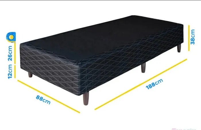 Base Cama Box Solteiro Umaflex 88x38x188cm - Duomo
