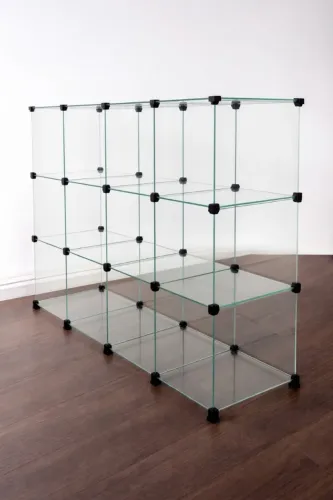 Balcão de vidro modulado 16 nichos Semi Novo