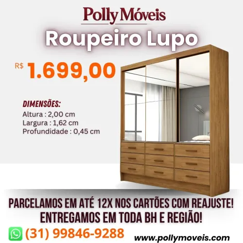 Guarda Roupa Lupo! Pronta Entrega!