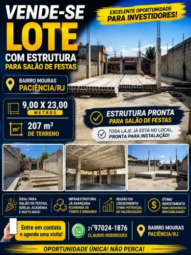 Vendo Terreno estrutura pra salão de festas