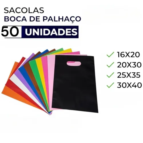 SACOLAS BOCA DE PALHAÇO - VÁRIOS TAMANHOS