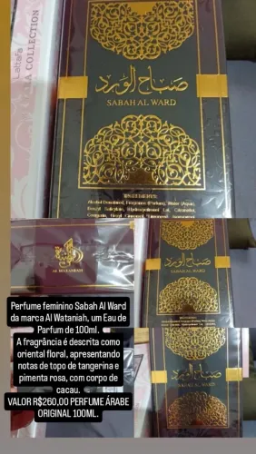 Perfume árabe original 100 ml..SABAHAL ALWARD..EAU DE PARFUM.PERFUME ORIGINAL.TOP CHAMA.