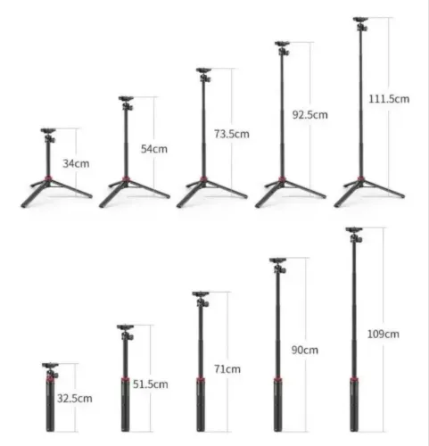 Bastão Extensor com Tripé para Câmeras e Celulares Ulanzi MT44 Cor Preto
