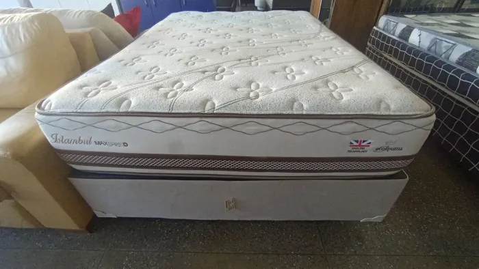 Cama box casal Colchão Herval molas ensacandas bambú dividimos TB cartão 