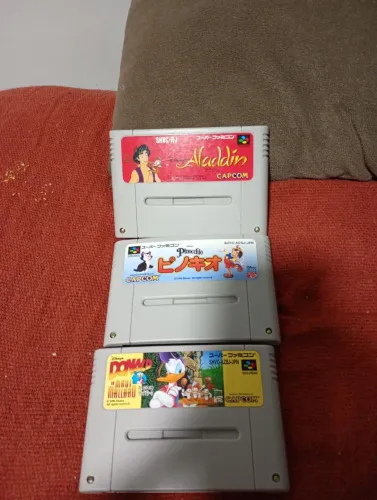 3 jogos super famicom originais
