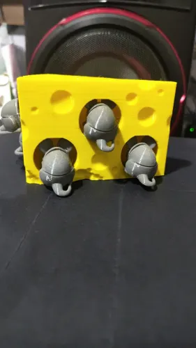Porta Chaves 3D em Formato de Queijo com 5 Ratinhos !!!!