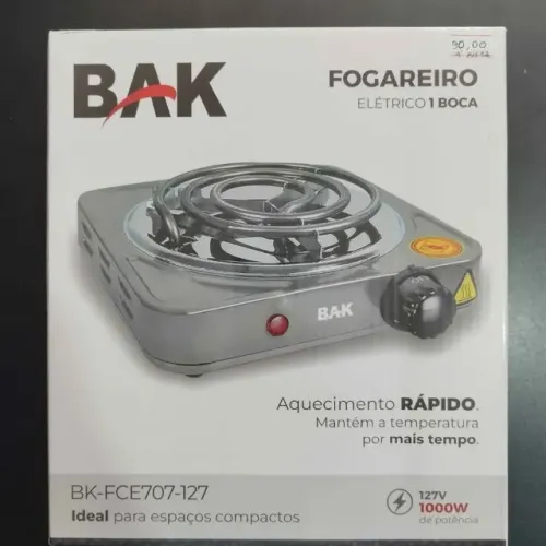 Fogareiro elétrico bak 1 boca 127v 1000w